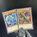 Yu-Gi-Oh Japanese 2Pcs Set Blue-Eyes White Dragon & Red-Eyes Black Dragon Secret Rare Custom Holo Collectible Cards